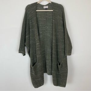 Knit long olive open front cardigan | Universal Threads